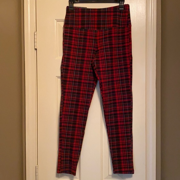 Casablanca Red Plaid leggings Sm - Picture 1 of 4